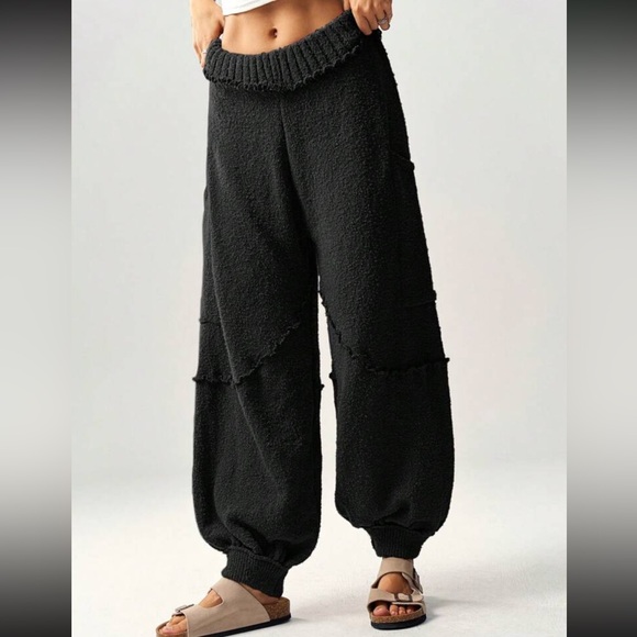 Boho Textured stretchy waist harem leg lounge pants - Picture 12 of 13